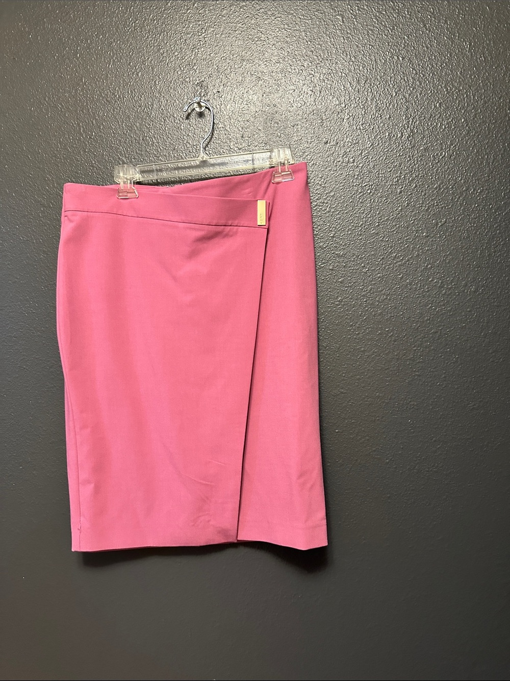 DKNY Pink Faux-Wrap Pencil Skirt